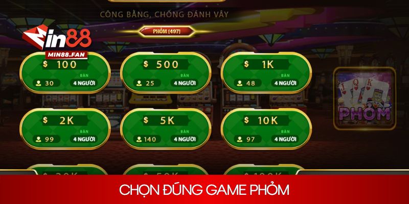Chọn đúng game phỏm để trải nghiệm tại hệ thống