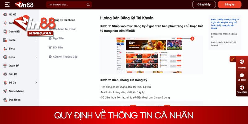 Quy định rõ ràng về việc cung cấp thông tin cá nhân tại thương hiệu