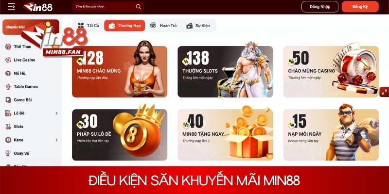 Điều kiện săn khuyến mãi Min88