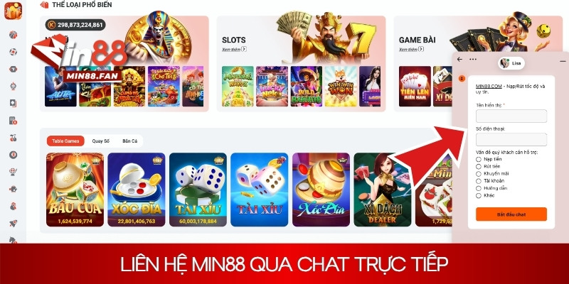 Liên hệ Min88 qua chat trực tiếp