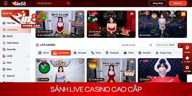 Sảnh live casino cao cấp