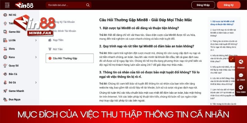 Mục đích chính khi cung cấp thông tin bảo mật tại nhà cái