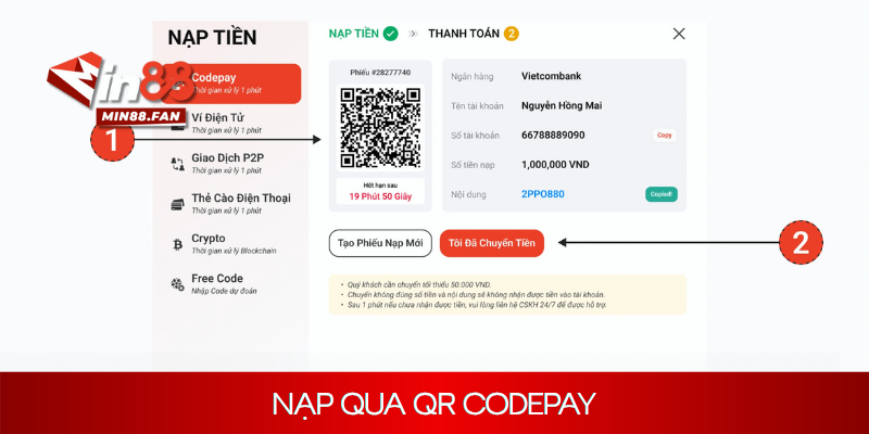 Thanh toán nhanh chóng thông qua phương thức QR