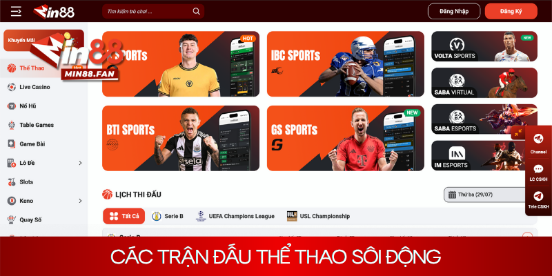 Các trận đấu thể thao sôi động